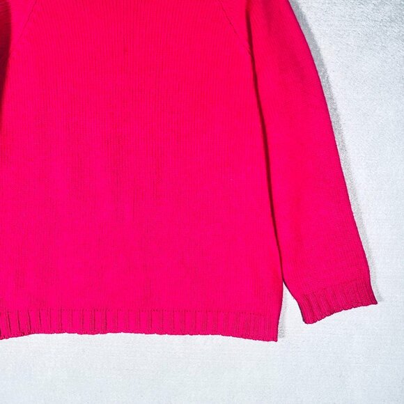 Vintage Scottish Cashmere Sweater Womens S Pink 3/4 Sleeve Mock Neck Pullover - Picture 2 of 11